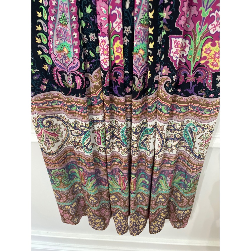 Etro Italy Paisley Stretch Jersey Midi Dress Multi Color Size IT 46 US 10 - Picture 10 of 11